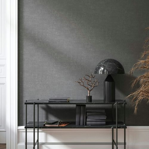 Non-woven wallpaper plain textile look modern grey 45771