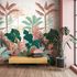 Photo Wallpaper Jungle Tropical White Green Red 42223 4