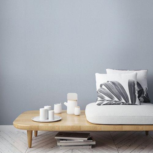 Non-woven Wallpaper plain Textile Look Blue Grey 82486