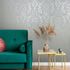 Non-woven Wallpaper Ornaments Blue Grey Metallic 82509 2