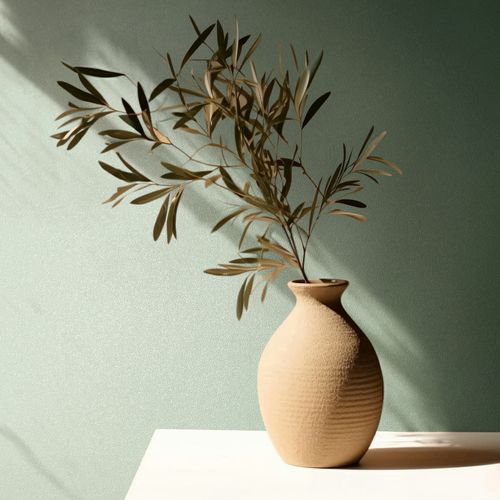 Non-woven Wallpaper plain Texture Modern Light Green 82521