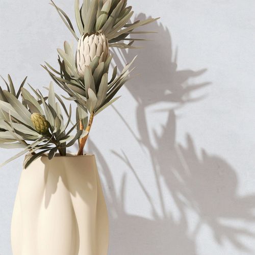 Non-woven wallpaper Plain plaster look light grey 82556