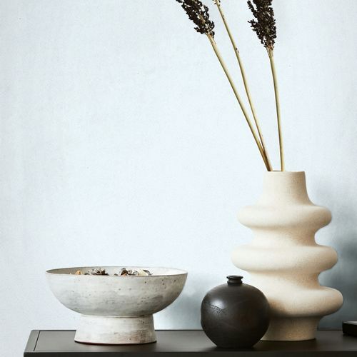 Non-woven wallpaper plain plaster look Light blue 82559