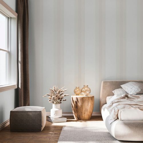 Non-woven Wallpaper Stripe Pattern Modern White Pink 82561