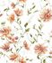 Non-woven Wallpaper Flowers Leaves White Orange Green 89023 3