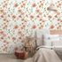Non-woven Wallpaper Flowers Leaves White Orange Green 89023 2