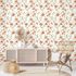 Non-woven Wallpaper Flowers Leaves White Orange Green 89023 1