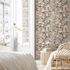 Non-woven Wallpaper Flowers Twigs Grey Green Pink 89033 2