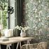 Non-woven Wallpaper Flowers Twigs Blue Green White 89037 2