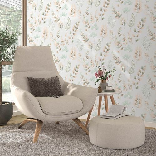 Guido Maria Kretschmer Wallpaper Leaves White Apricot