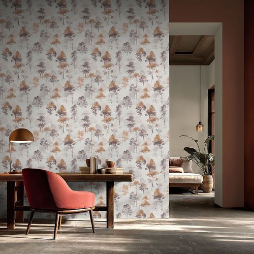 Non-woven Wallpaper Trees Forest Cream Beige Brown 10557-11