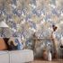 Non-woven Wallpaper Leaves Cream Brown Blue 10558-44 1