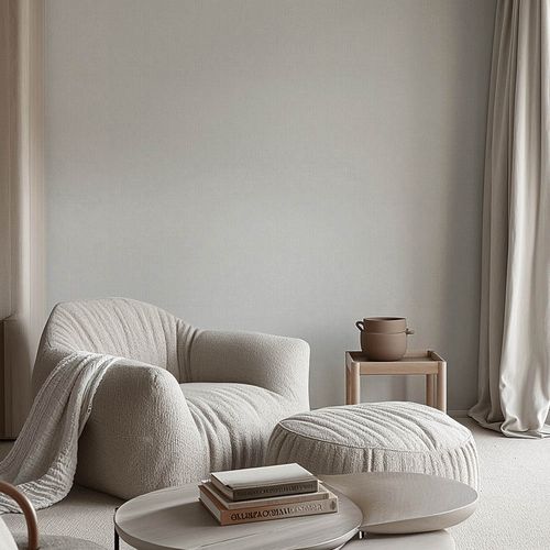 Non-woven Wallpaper Plain Stripes Light Grey 10559-10