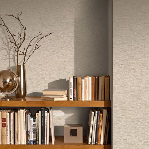 Non-woven Wallpaper Wood Look Beige Gold Metallic 10562-32