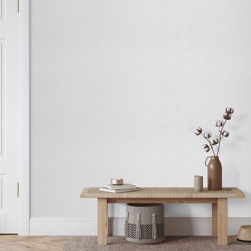 Non-woven Wallpaper plain Textile Look Light Grey 10563-10