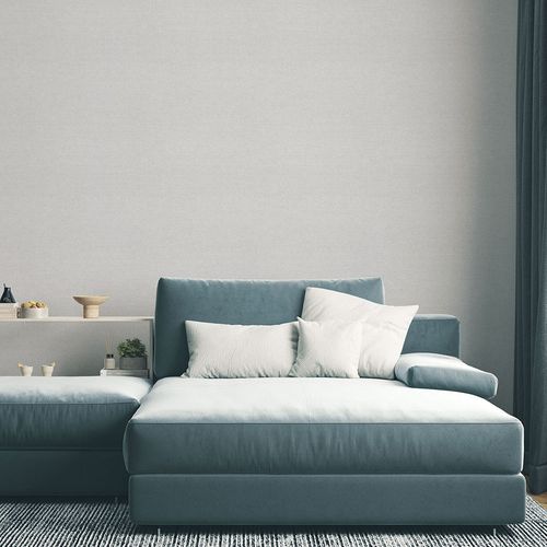 Non-woven Wallpaper plain Textile Look Grey Beige 10563-31