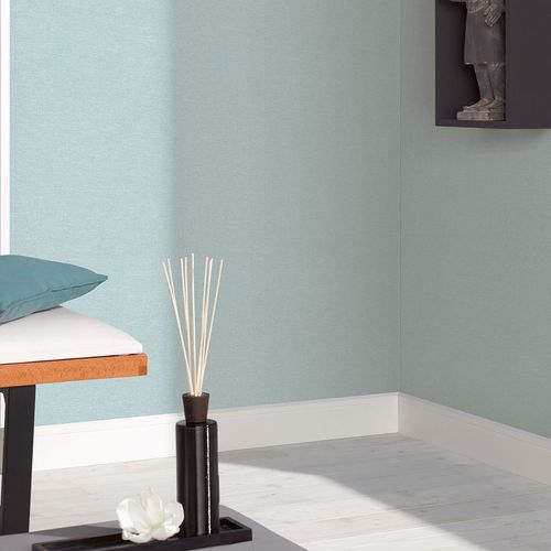 Non-woven Wallpaper plain Textile Look Light Blue 10563-43