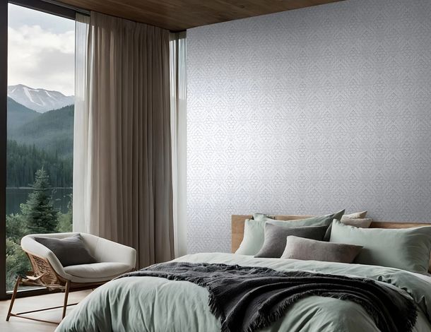 Wallpaper Papis Loveday 3D Look Graphic Light Grey 35809