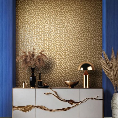 Wallpaper Papis Loveday Mosaic Gold Cream Metallic 35815