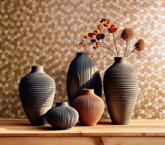 Wallpaper Papis Loveday Mosaic Bronze Gold Metallic 35818