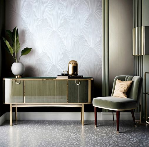 Wallpaper Papis Loveday Fan Light Grey Metallic 35846