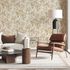 Non-woven Wallpaper Leaves Cream Brown Glitter 10587-11 1