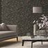 Non-woven Wallpaper Leaves Black Brown Glitter 10587-47 1