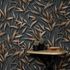 Non-woven Wallpaper Leaves Black Brown Glitter 10587-47 5