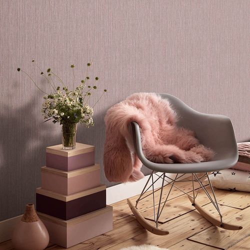 Non-woven Wallpaper Plain Purple Silver Metallic 10590-09