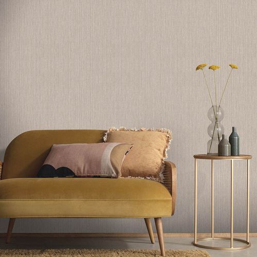 Non-woven Wallpaper Plain Brown Beige Glitter 10590-32