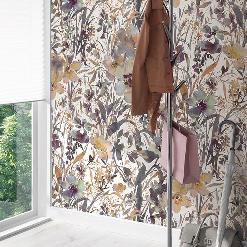 Photo Wallpaper Floral White Purple Grey 22107-07-01