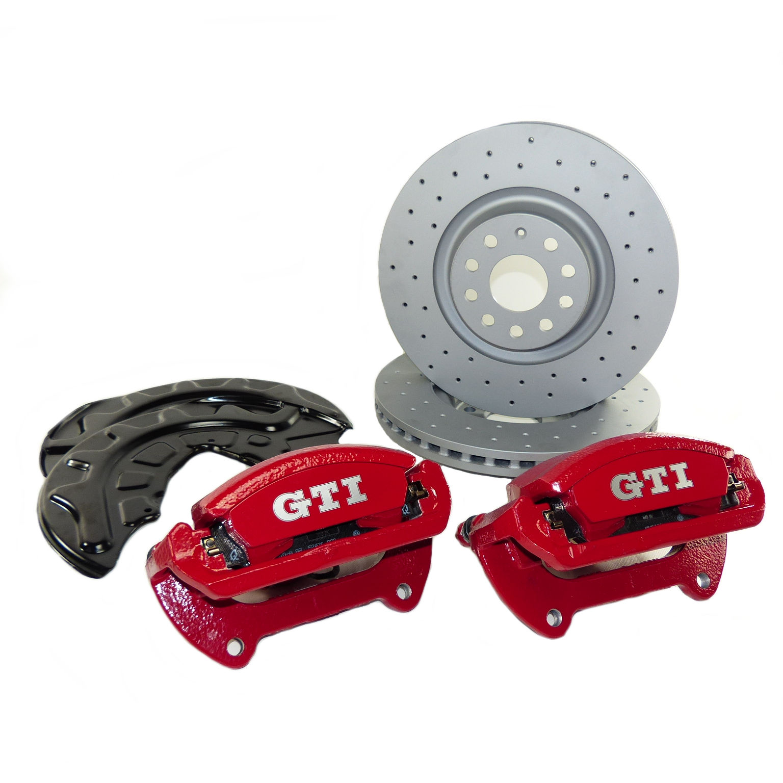 VW Golf Mk7 GTI performance pair front brake calipers with drilled rotors 340mm 4yourdrive