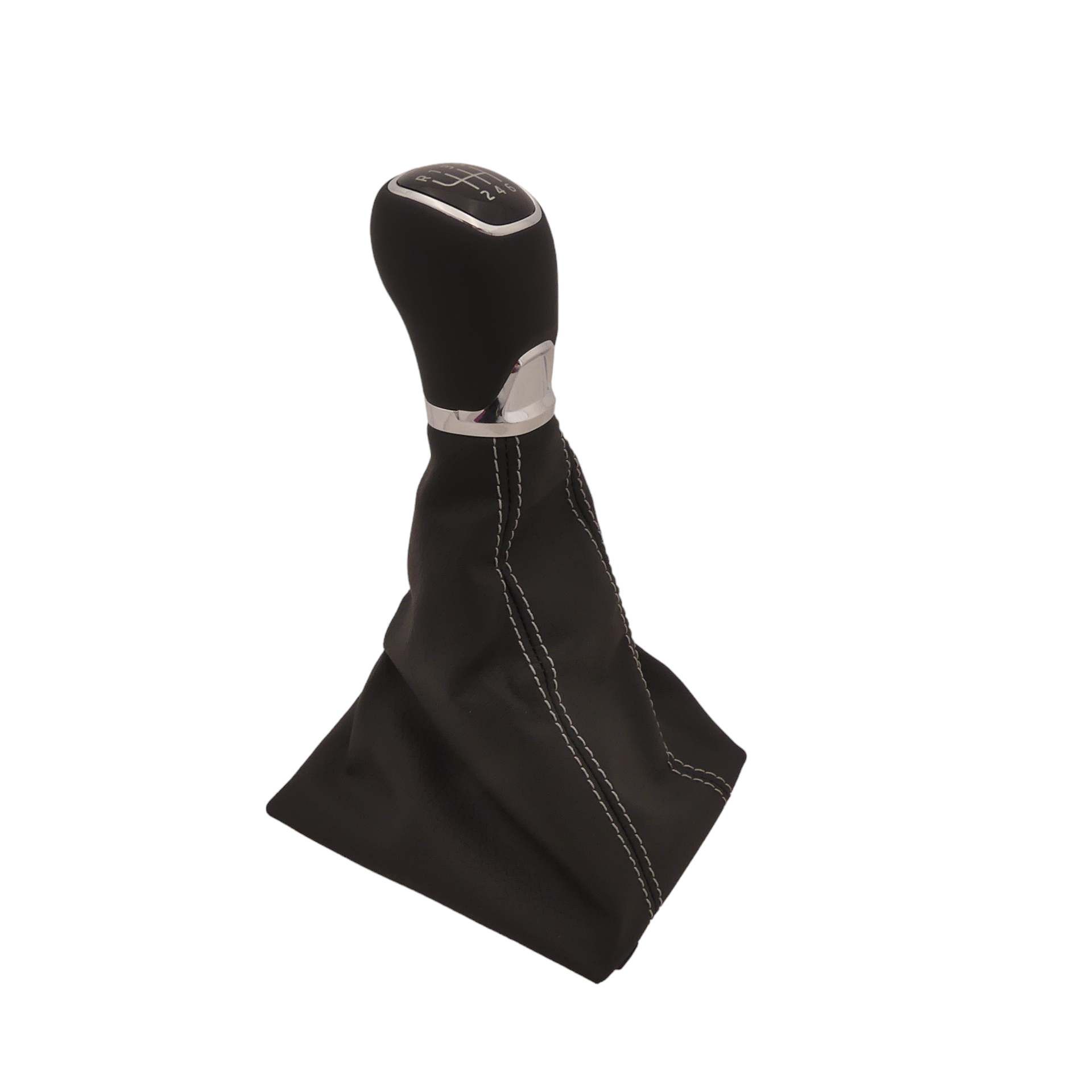 YananAC 6 Gang Schaltknauf Leder Chrom - Für Trafic Vivaro Talento 2014-2019