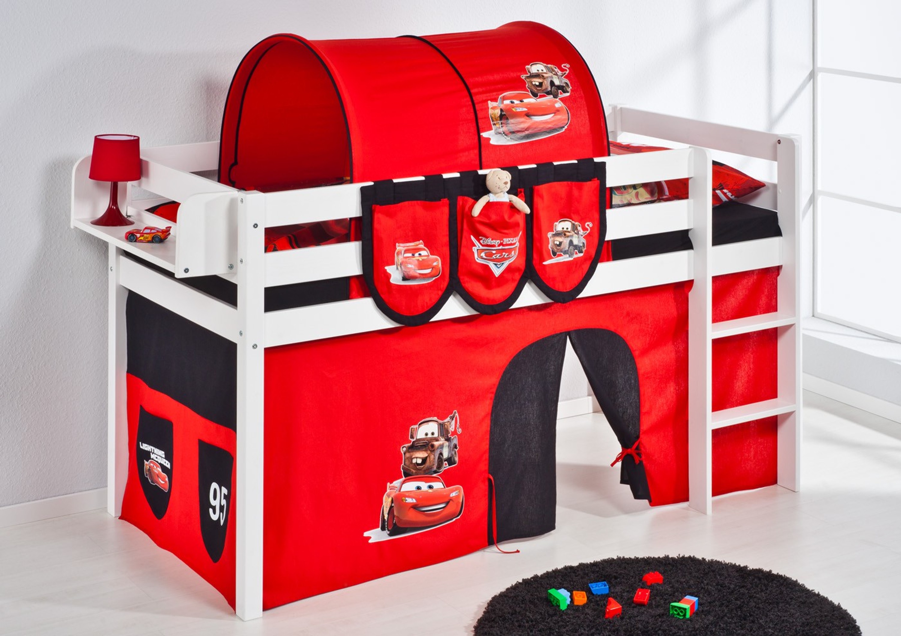 Vorhang Etagenbett Kinder : Spielbett disney cars weiß mit vorhang jelle möbel baby