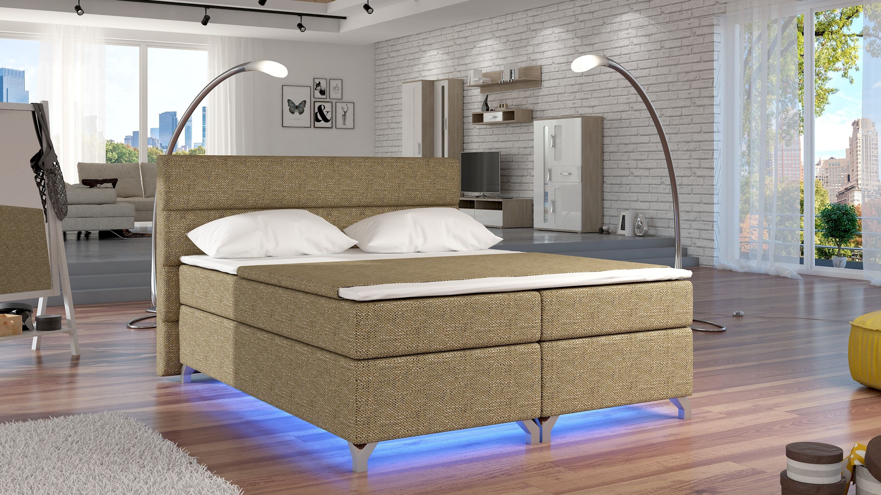 Boxspringbett Augsburg mit LED Beleuchtung Möbel Schlafzimmer ... Boxspringbett Augsburg mit LED Beleuchtung Möbel Schlafzimmer ...
