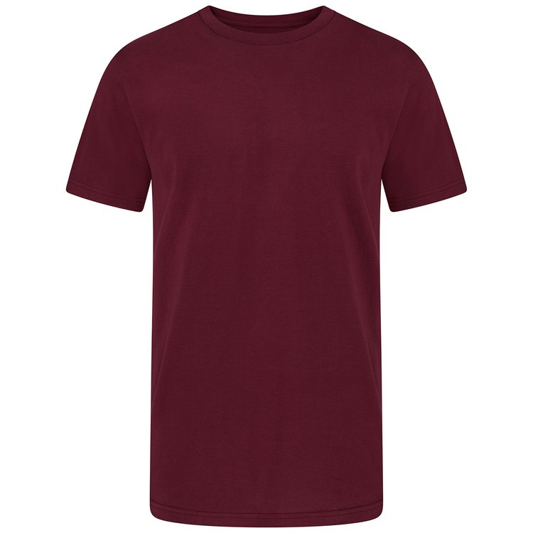 T-Shirt extra lang weinrot Rundhals bis 3XLT