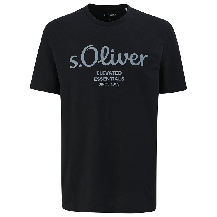 s.Oliver - Extra langes T-Shirt mit Label-Print - blau | Miesner