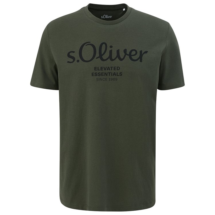 s.Oliver - Extra langes T-Shirt mit Label-Print - blau | Miesner 