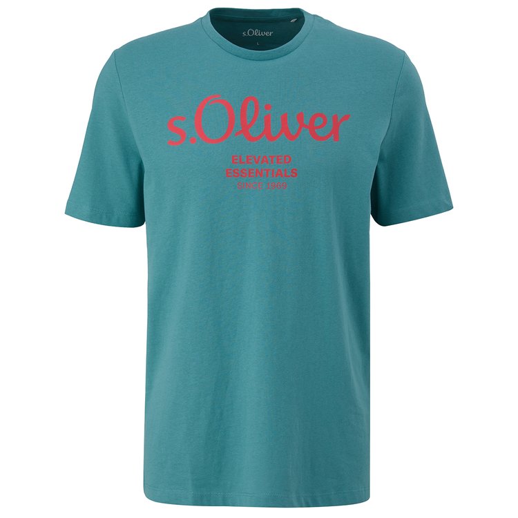 s.Oliver - Extra langes T-Shirt mit Label-Print - blau | Miesner 