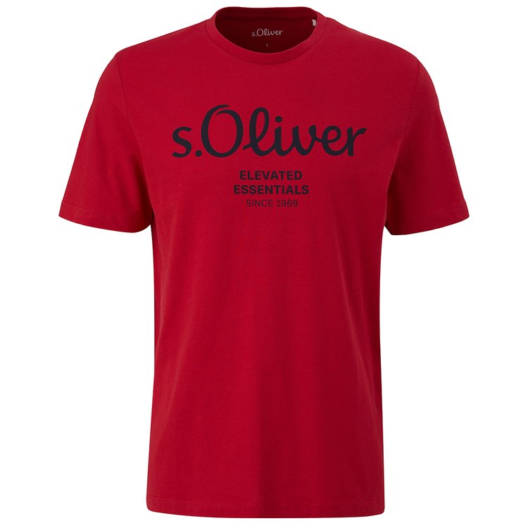 s.Oliver - Extra langes T-Shirt mit Label-Print - blau | Miesner 