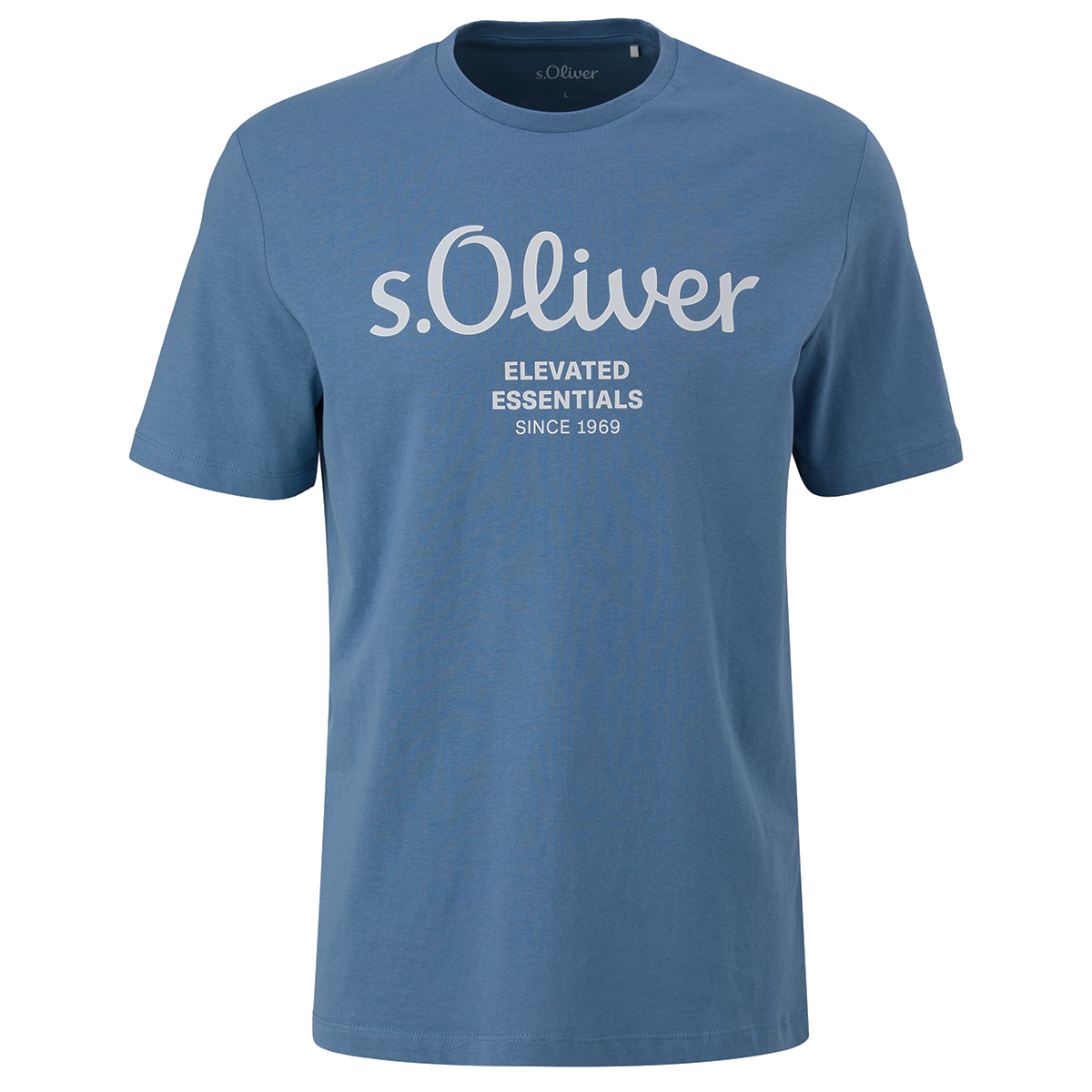 s.Oliver - Extra langes T-Shirt mit Label-Print - blau | Miesner 