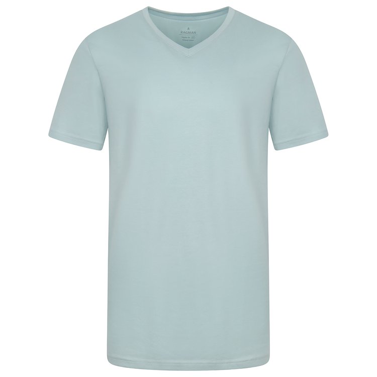 T-Shirt extra lang - V-Ausschnitt - mintgrün