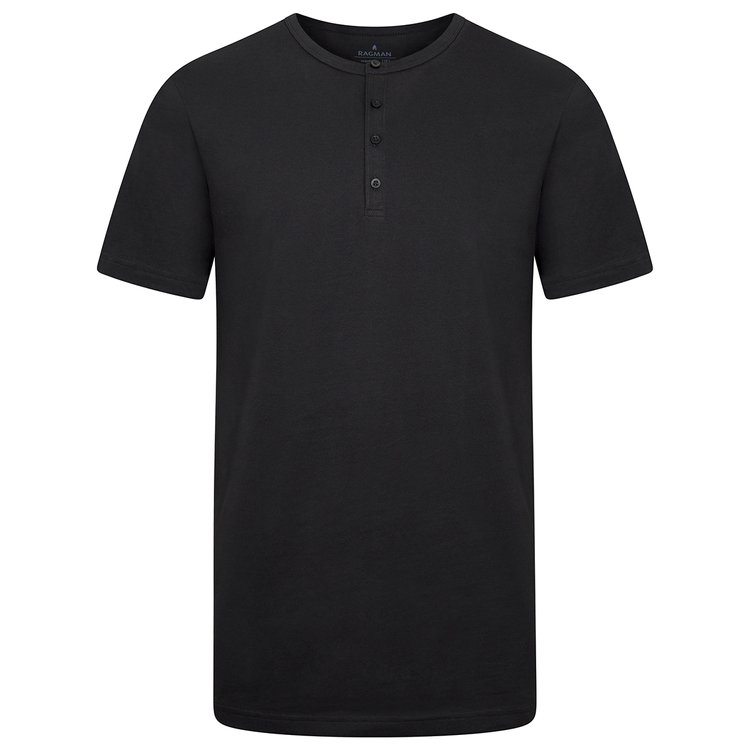 Serafino Shirt extra lang - schwarz