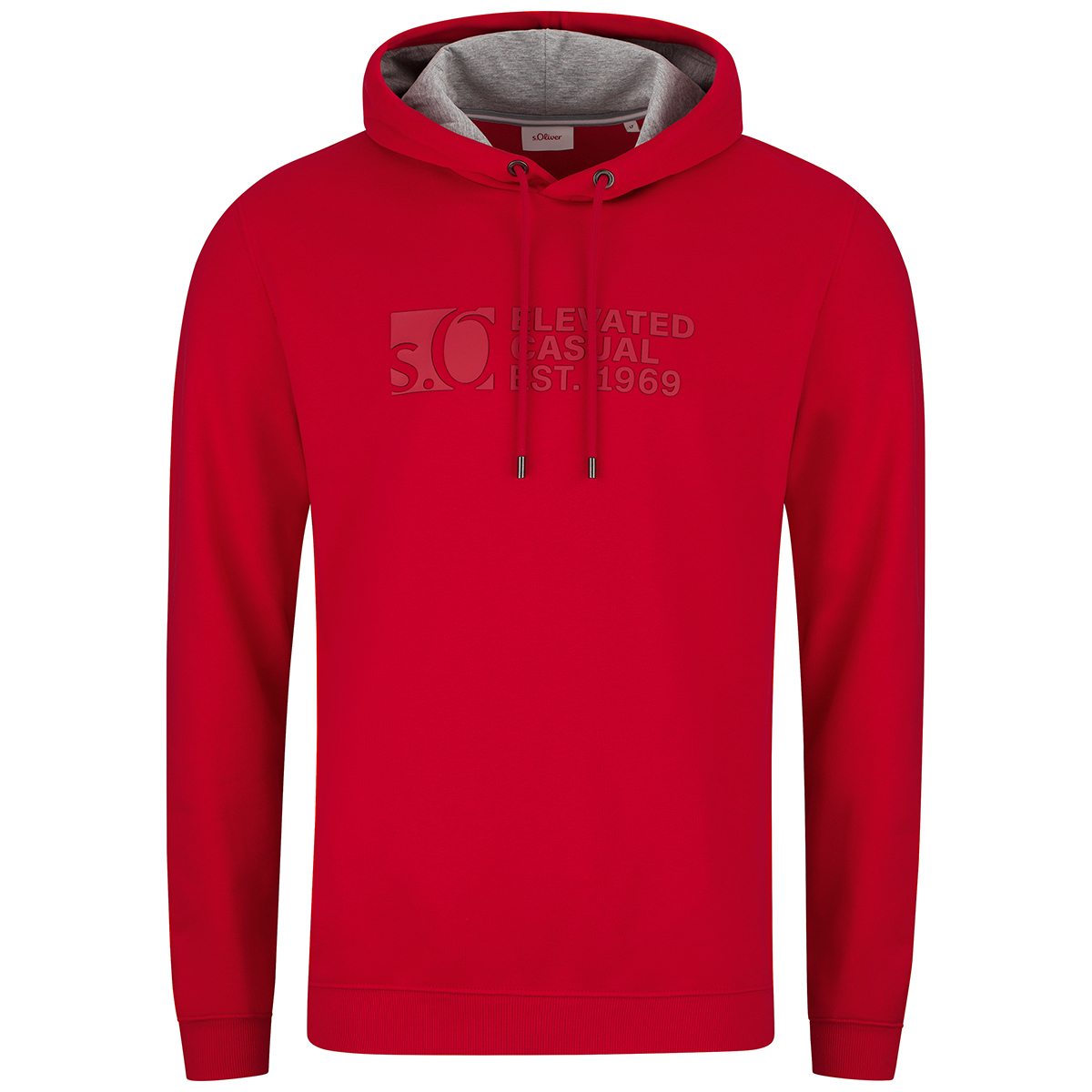 Kapuze Hoodie Extra Lang Hoodie Extra Lang Mit Gummiertem Print Rot