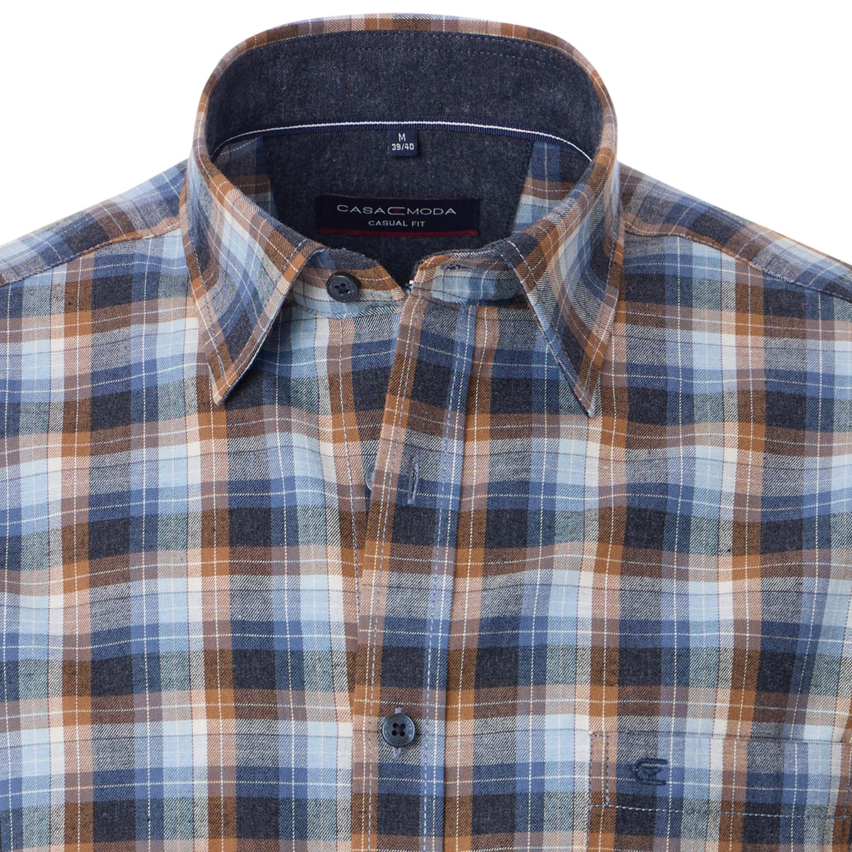 CASAMODA Herren Freizeithemd Comfort Fit - Karo Hemd Aus Baumwolle