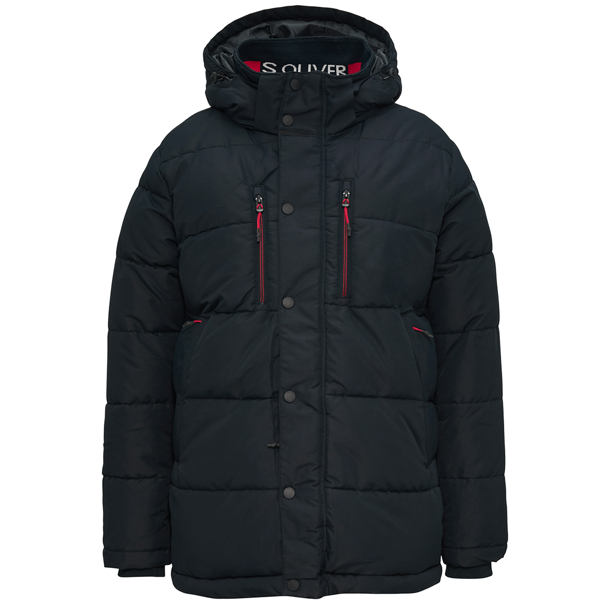 Gesteppter Parka mit abnehmbarer Kapuze, extra lang dunkelblau