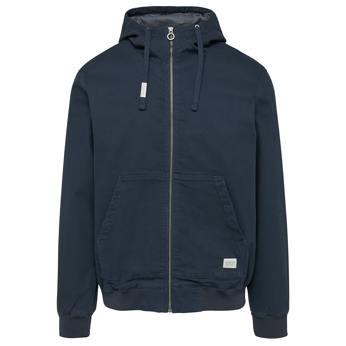 Kapuzenjacke aus robustem Canvas, extra lang blau