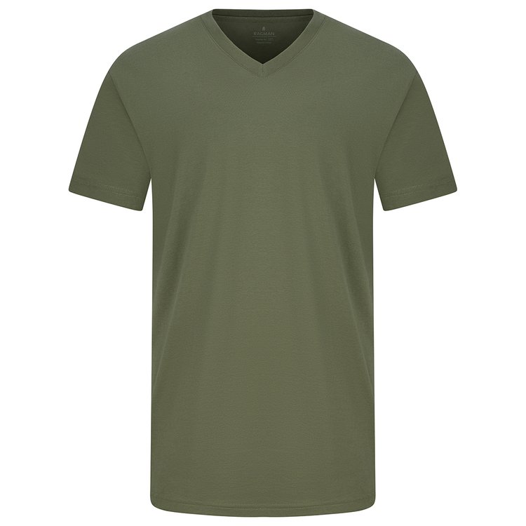T-Shirt extra lang - V-Ausschnitt - khaki