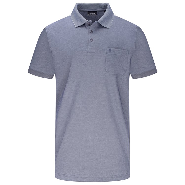 Softknit Poloshirt extra lang - jeansblau