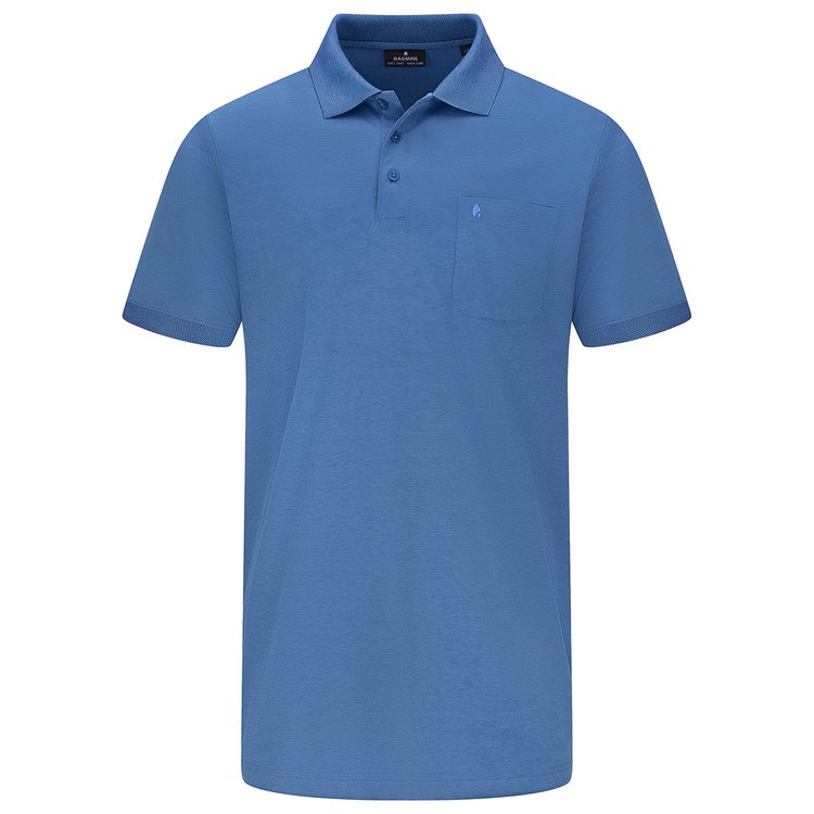 Softknit Poloshirt extra lang - aquablau